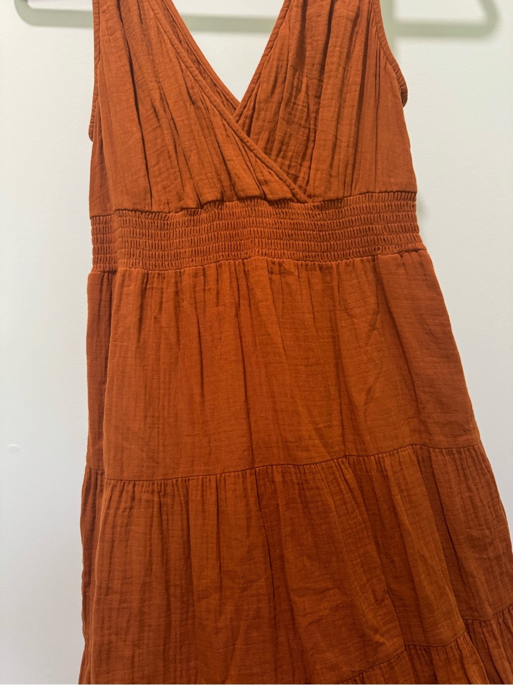 Universal Thread Rust Orange Tiered V-Neck Maxi Dress | Very Good Condition - Picture 11 of 11
